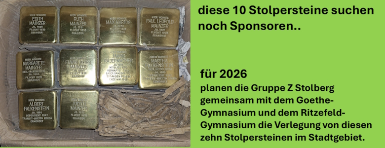Stolpersteine 2026 Spendenaufruf